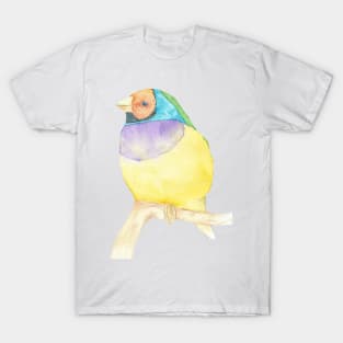 Gouldian finch watercolor portrait T-Shirt